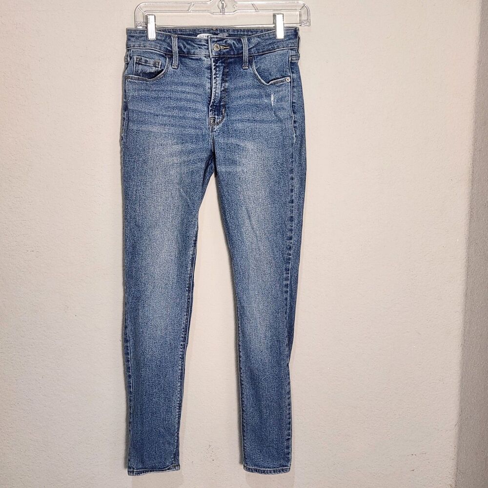 Old Navy Rockstar Super Skinny High Rise Jeans Womens Size 2 Blue Stretch Denim